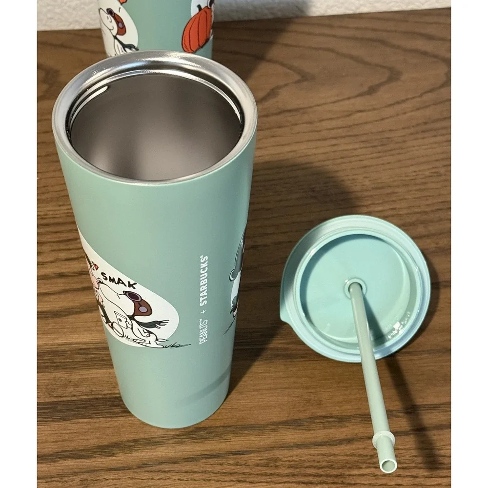 2026 Starbucks Peanuts Snoopy Lucy 24oz Stainless Steel Tumblers Set of 2